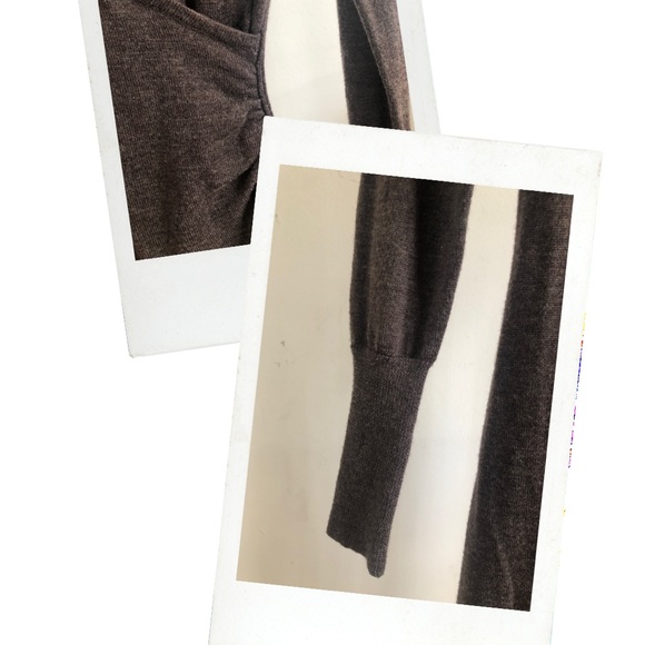 Brown Stretchy Wrap Dress - Picture 2 of 3